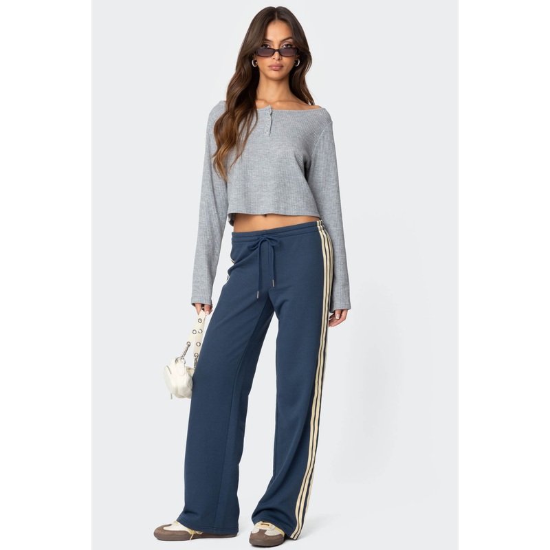 Averie Contrast Striped Sweatpants BLUE XS