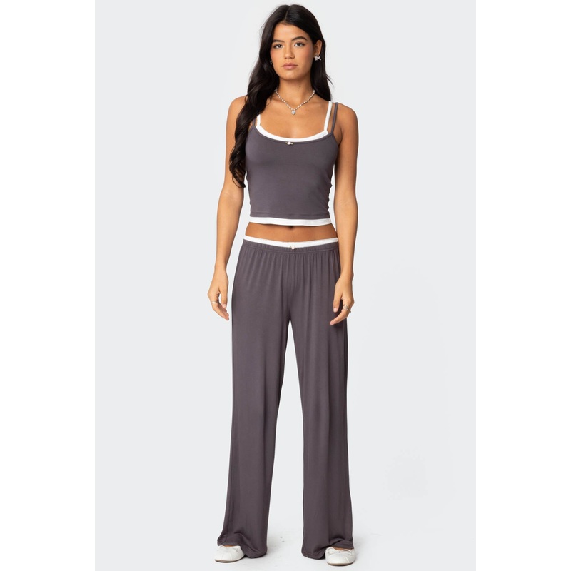 Elsa Layered Pants GRAY XS