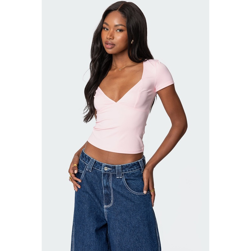 Katia V Neck Top PINK XS