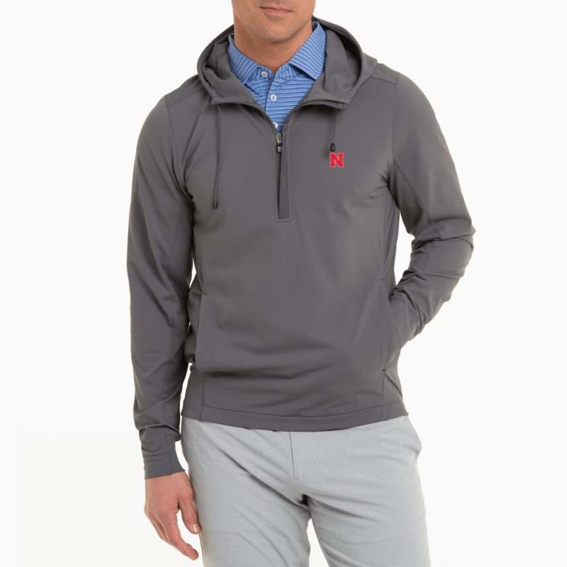 NEBRASKA | COOL HOODIE | COLLEGIATE ASPHALT SML