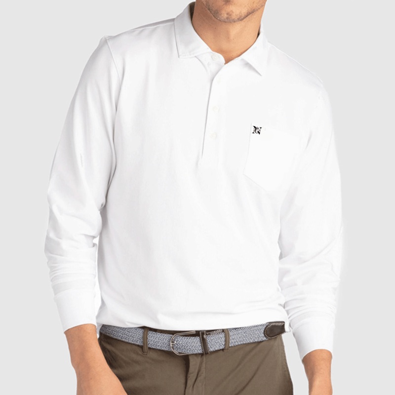 NORTHEASTERN | JACK LONG-SLEEVE POLO | COLLEGIATE WHITE SML