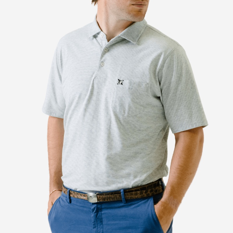 NORTHEASTERN | VIN POLO | COLLEGIATE GREY HEATHER/WHITE SML