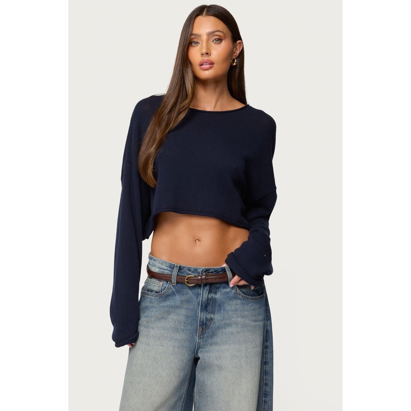 Shyrah Oversized Knit Top NAVY XS