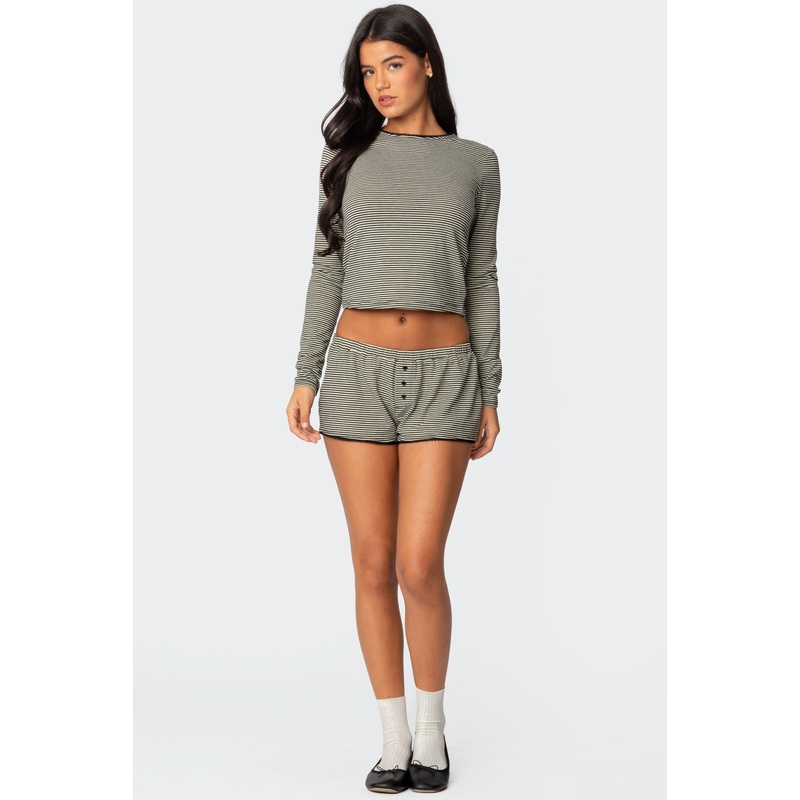 Suzy Striped Shorts BLACK AND WHITE XS