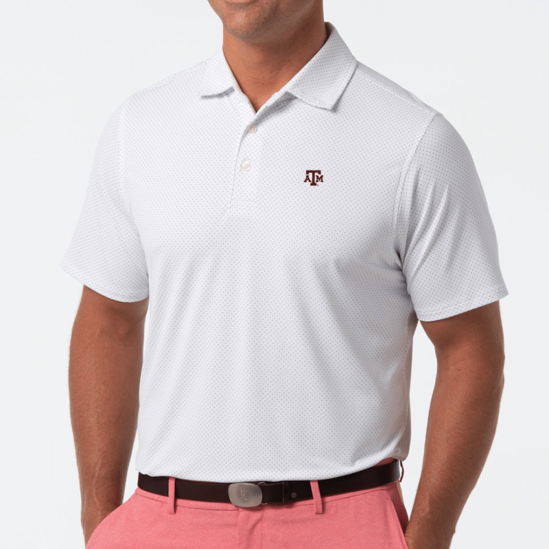 TEXAS A&M | DRADDY SPORT CAPTAIN COOL POLO | COLLEGIATE WHITE SML