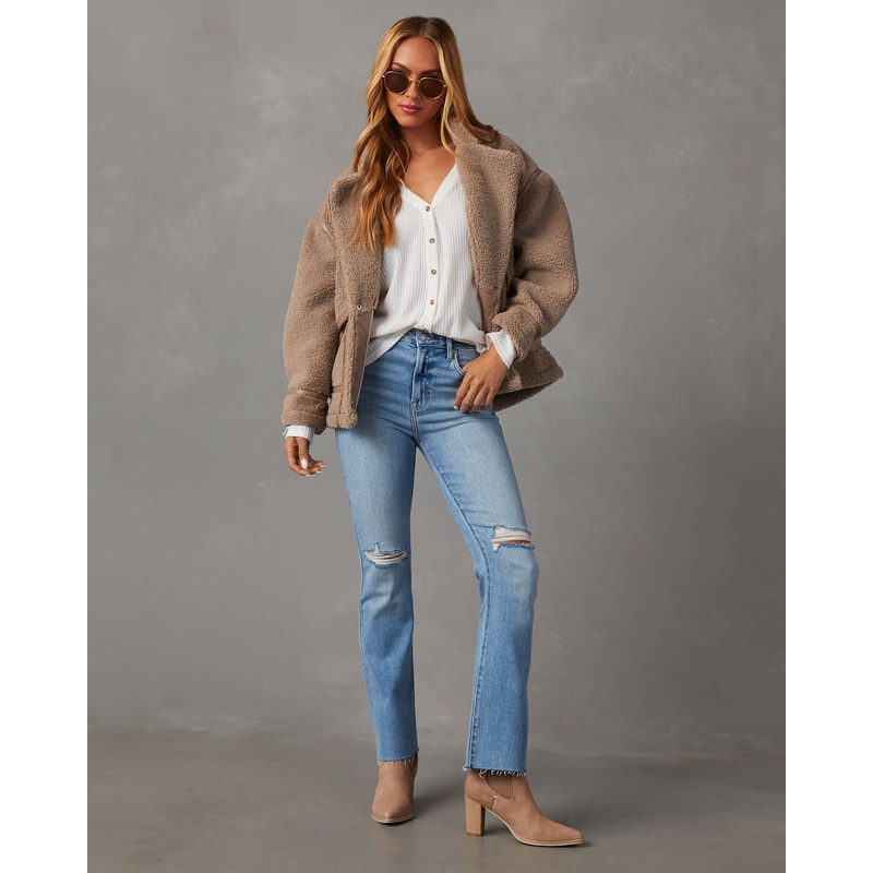 Auggie Super Stretch High Rise Distressed Flare Jeans Light Wash 24