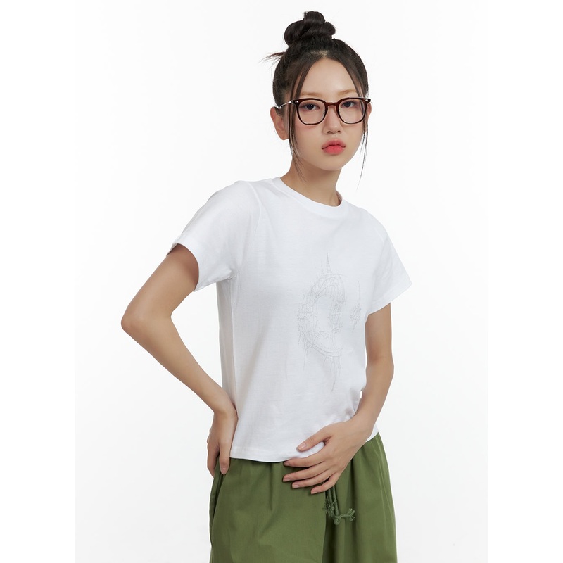 Cotton Graphic T-Shirt CL410 White S/M