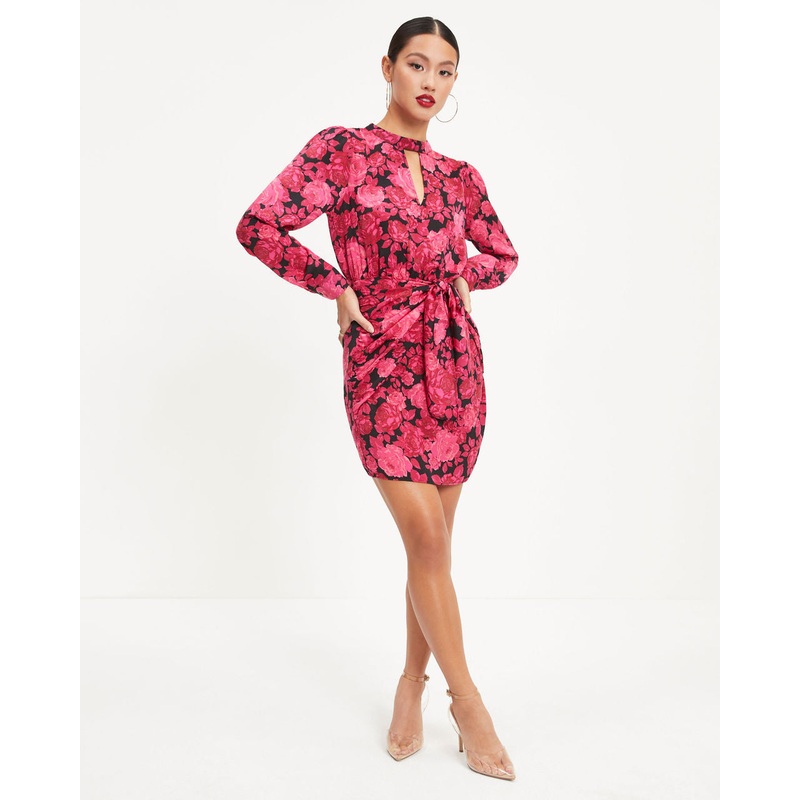 Jenna Floral Cutout Mini Dress Floral XS