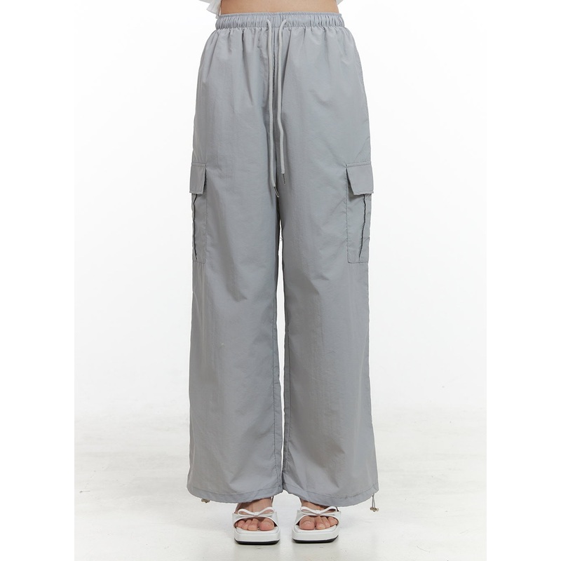 Nylon Cargo Pocket String Pants OL411 Light blue S/M