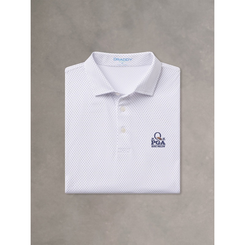 2025 PGA CHAMPIONSHIP | DRADDY SPORT CAPTAIN COOL POLO WHITE SML