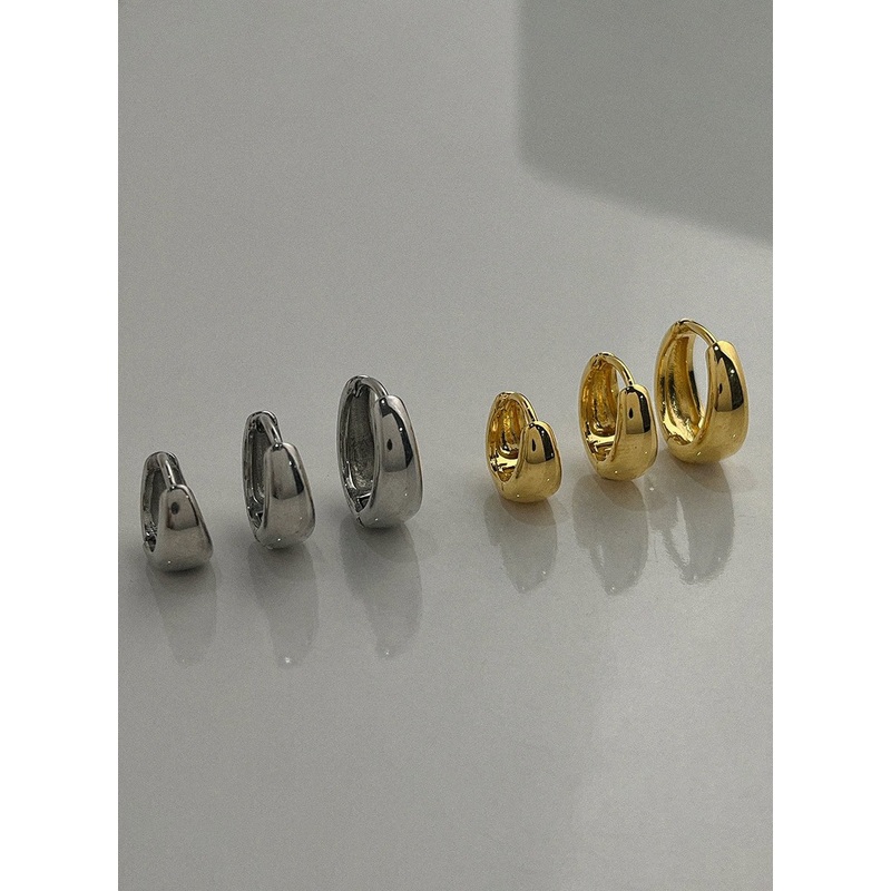 Bold Ring Earrings IL415 Gray S