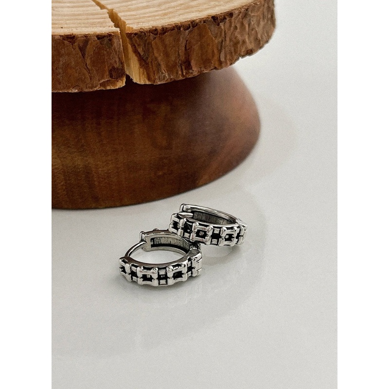 Born Chain Earrings IL415 Gray One Size