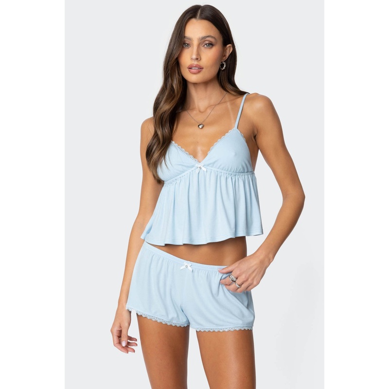 Buffy Babydoll Tank Top LIGHT BLUE XS