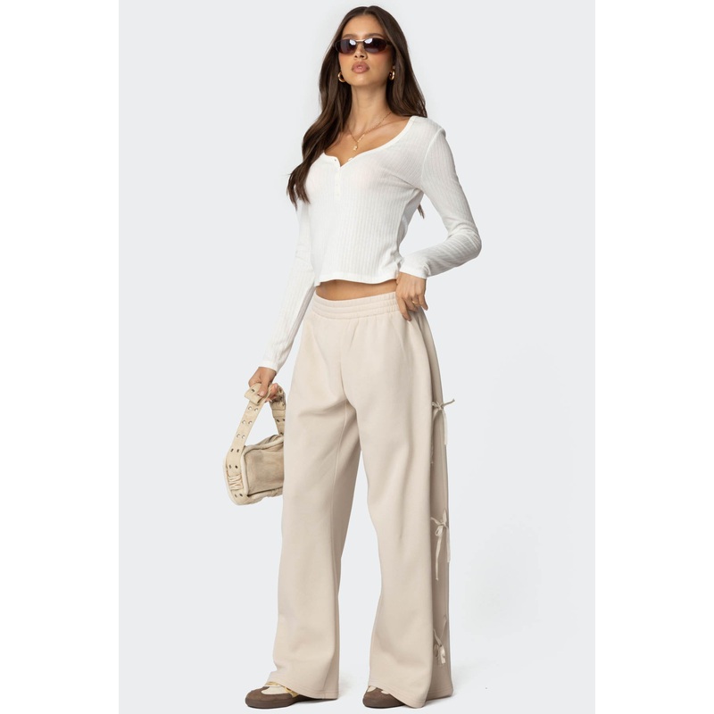 Claudette Baggy Ribbon Sweatpants CREAM XS