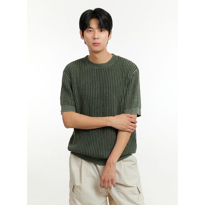 Men’s Knit Sweater T-Shirt IL412 Dark green M/L