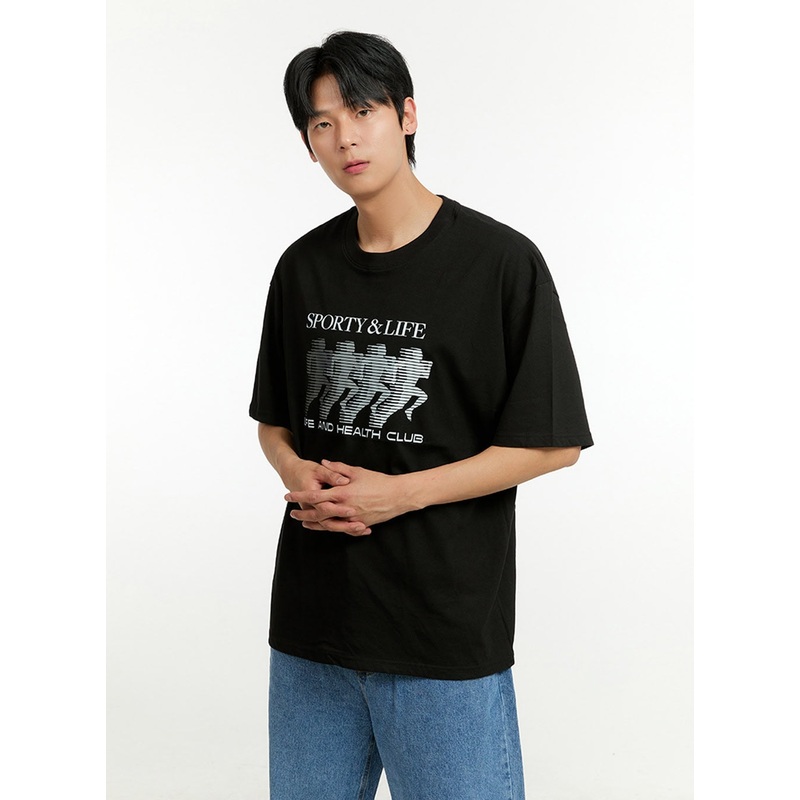 Men’s Sporty Cotton T-Shirt IL412 Black M