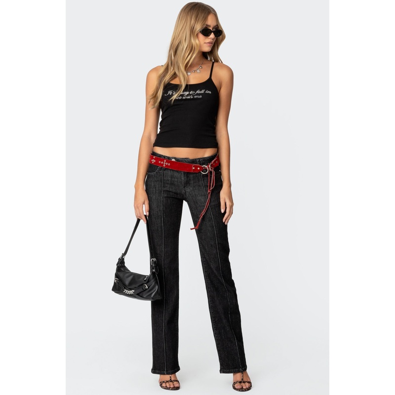 Avril Boot Cut Low Rise Jeans BLACK WASHED XS