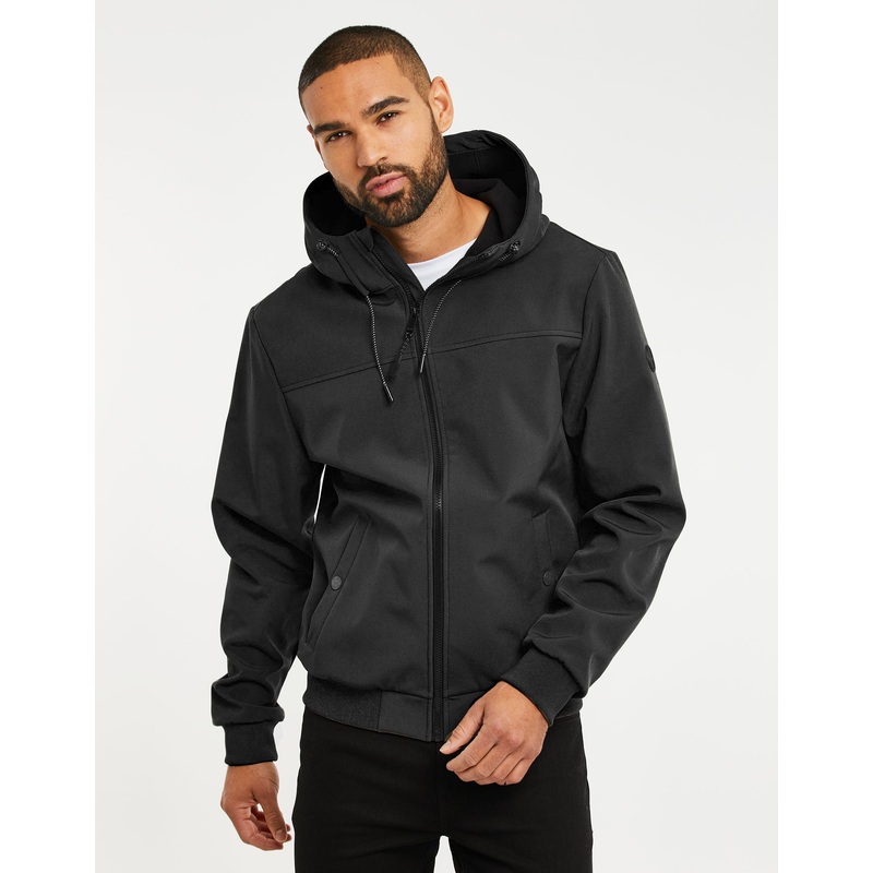 Black Lightweight Hooded Jacket Black S