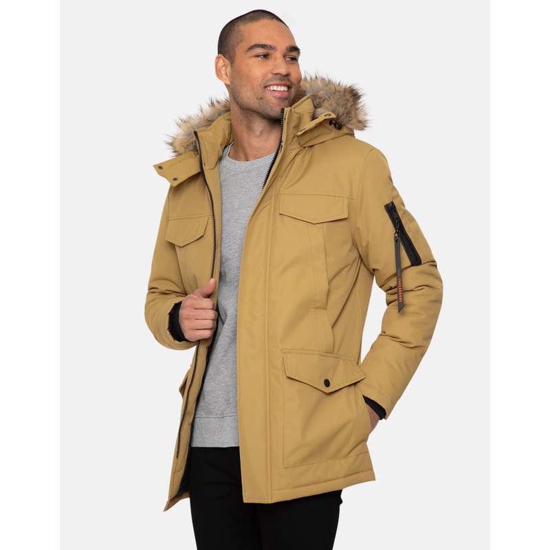 Camel Brown Parka Jacket Camel Brown S