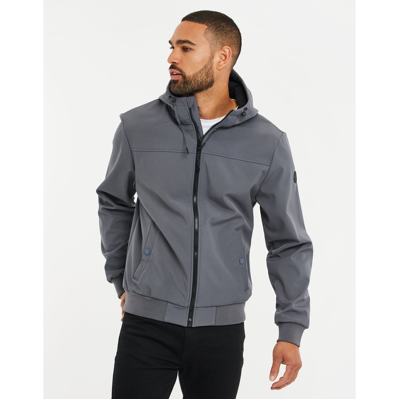 Charcoal Grey Lightweight Hooded Jacket Charcoal Grey S