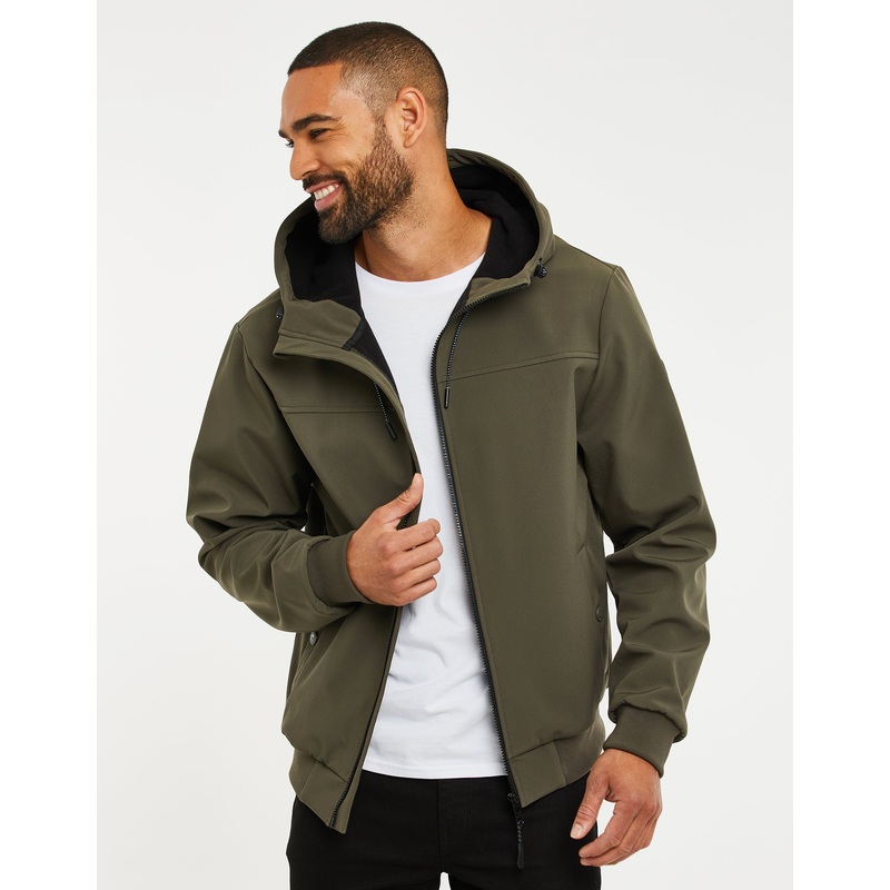 Khaki Green Lightweight Hooded Jacket Khaki Green S