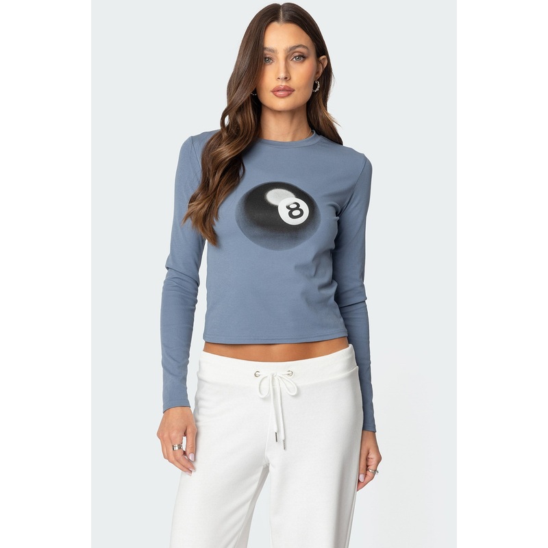 Magic 8 Long Sleeve T Shirt BLUE XS