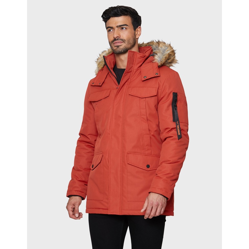 Rust Orange Parka Jacket Rust Orange S