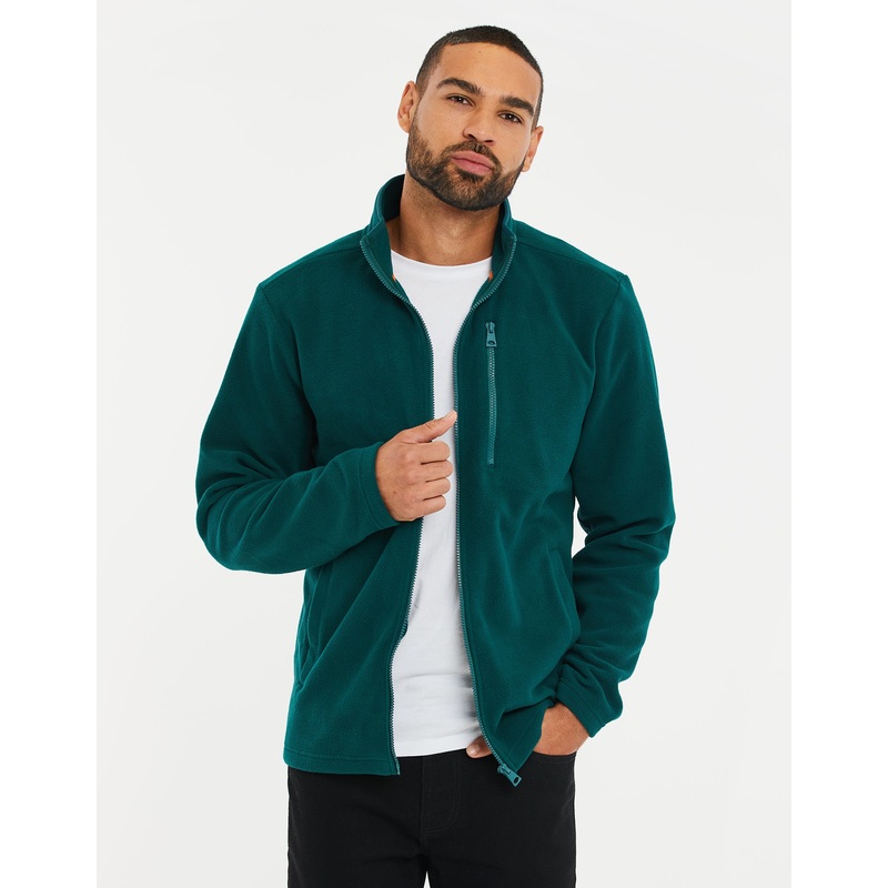 Teal Green Full-Zip Outdoor Fleece Jacket Teal Green S