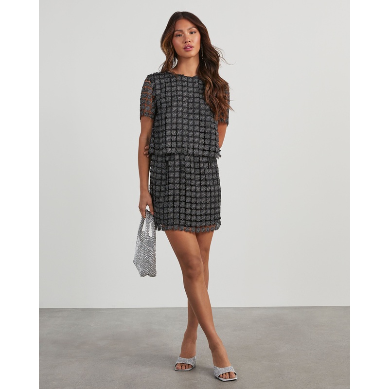 Cazzie Flower Mini Skirt Black XS