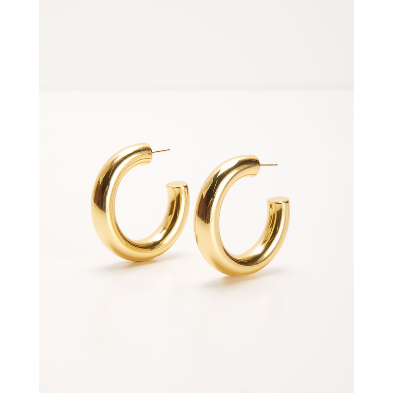 Lipa Chunky Hoop Earrings Gold O/S