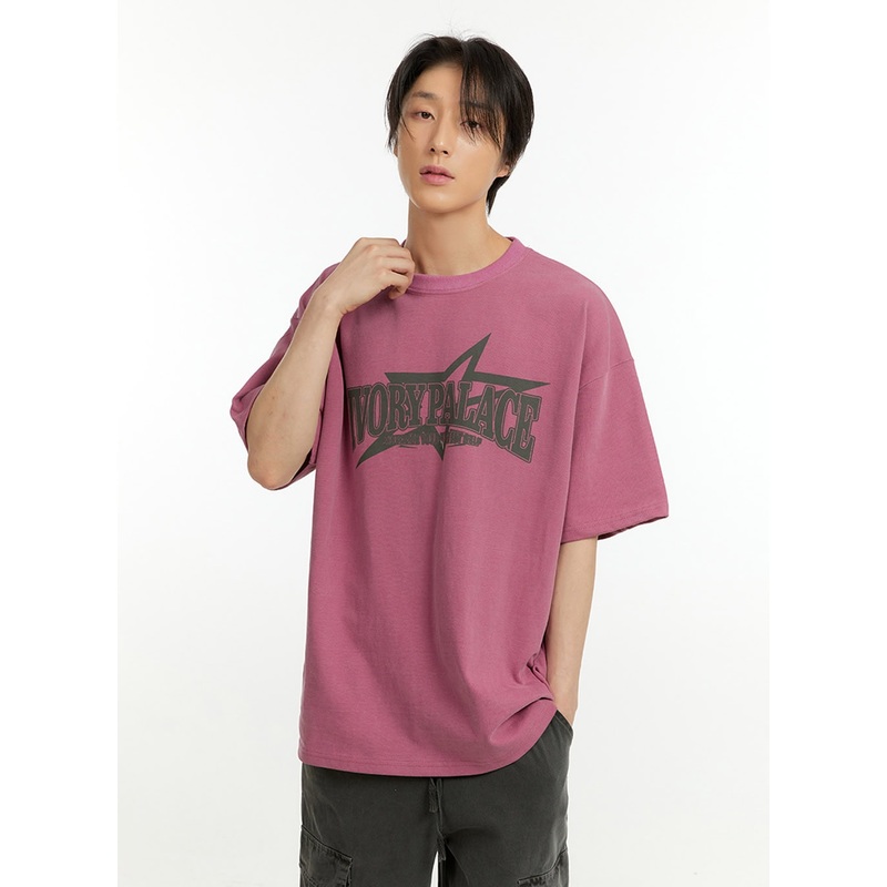 Men’s Cotton Graphic T-Shirt IL418 Dark pink M/L