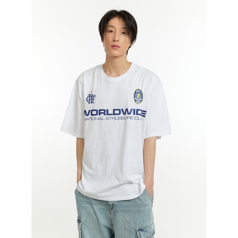 Men’s Cotton Lettering Loose Fit T-Shirt (White) IL418 White M