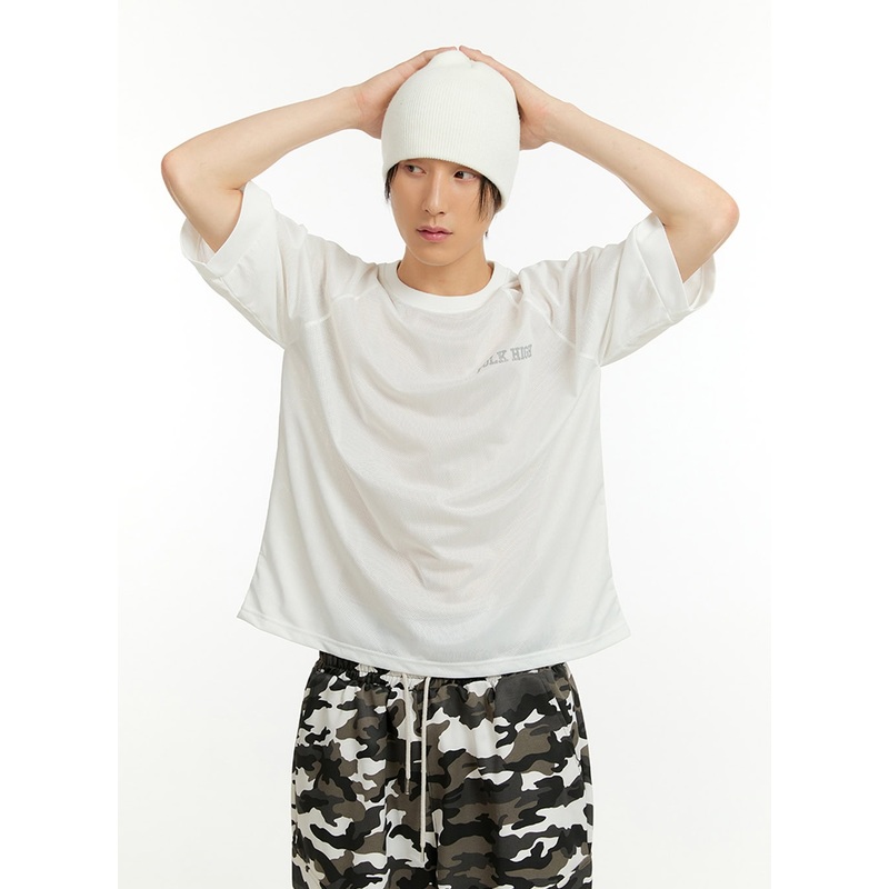 Men’s Mesh Raglan T-Shirt IL418 White M/L