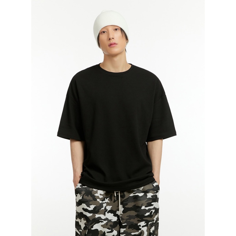 Men’s Oversize Round Neck T-Shirt (Black) IL418 Black 1XL/2XL