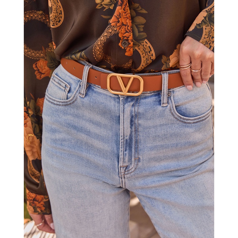 Shes Iconic Vici Logo Belt Brown O/S