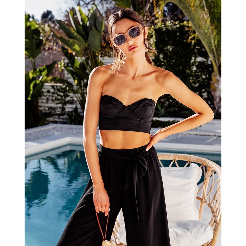 Belladonna Bustier Crop Top Black XS