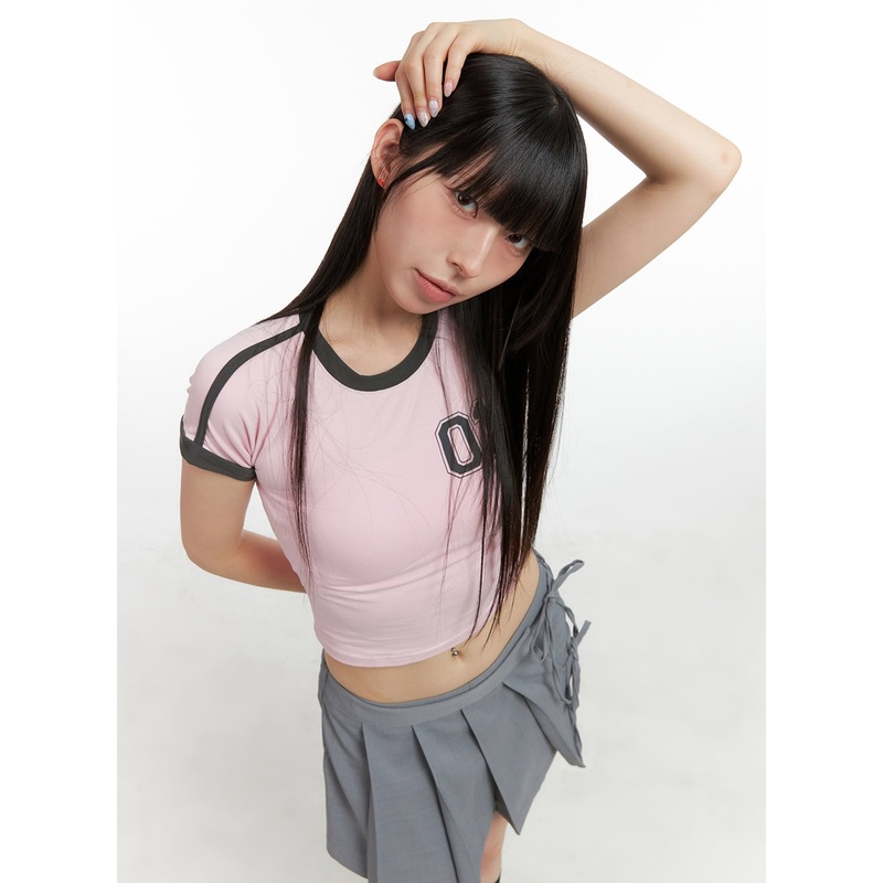 Blokecore Raglan Crop Tee CL422 Pink S/M