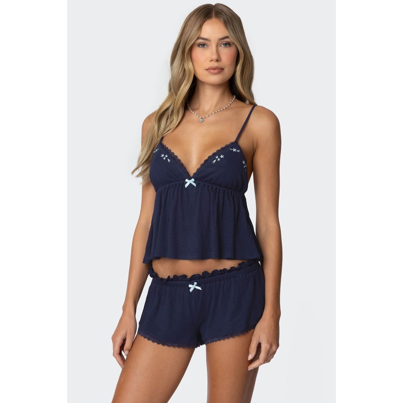 Dream Babydoll Waffle Tank Top NAVY XS