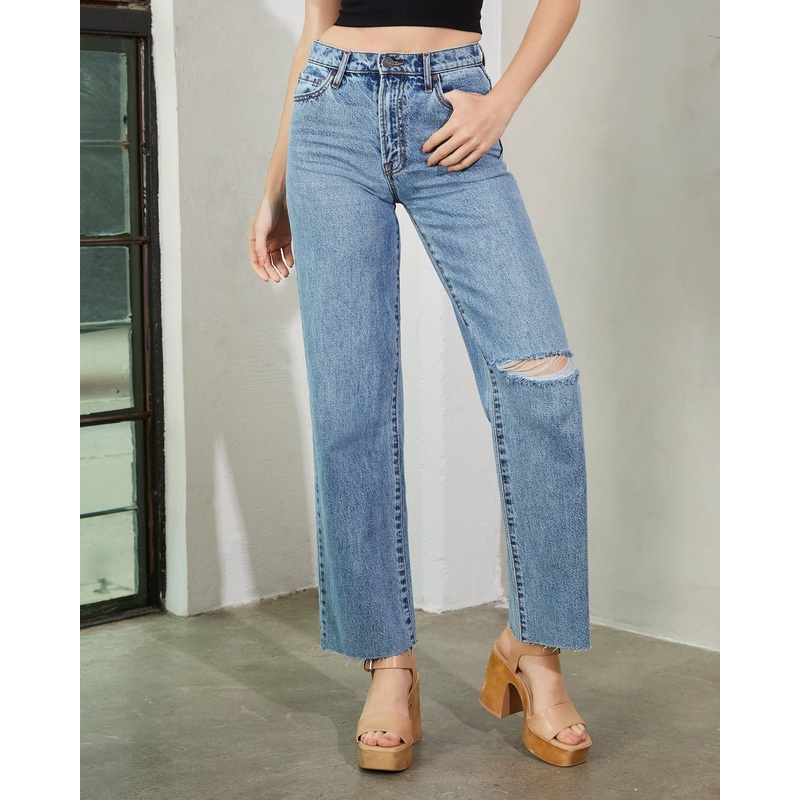 Woolridge High Rise Straight Leg Jeans Medium Wash 24