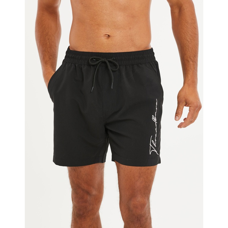 Black Handwritten Logo Swim Shorts Black S