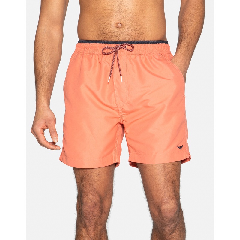 Coral Pink Contrast Logo Swim Shorts Coral Pink S