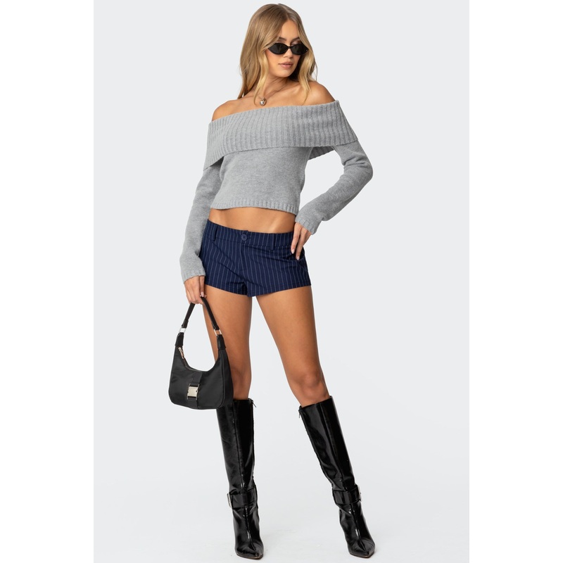 Harrison Pinstripe Micro Shorts NAVY XS