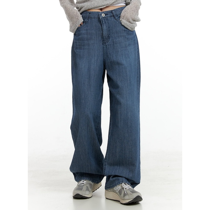 Low Rise Loose Fit Straight Jeans CL425 Blue S