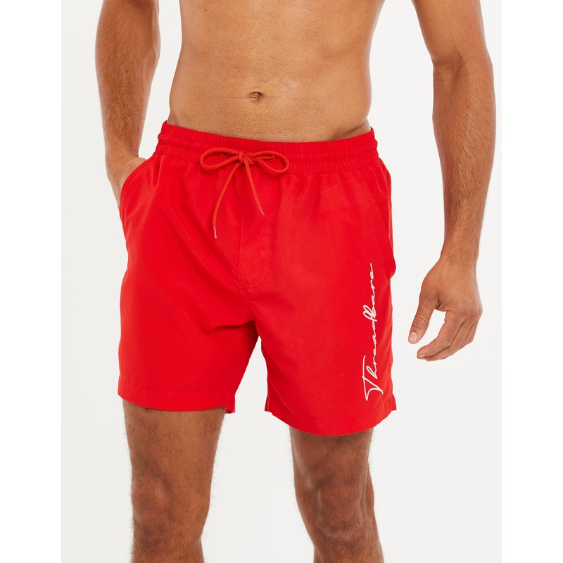 Red Handwritten Logo Swim Shorts Red S
