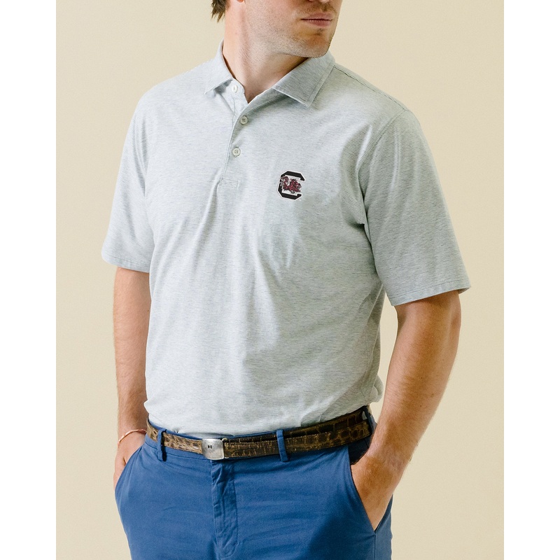SOUTH CAROLINA | VIN POLO | COLLEGIATE GREY HEATHER/WHITE SML