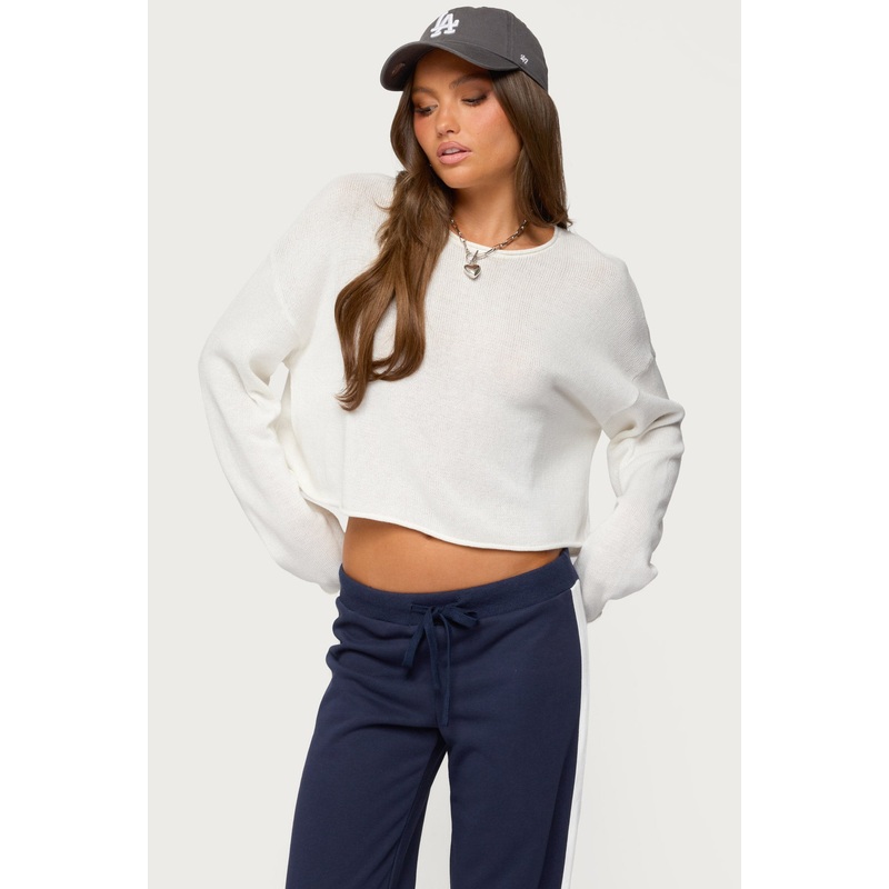 Leta Knit Long Sleeve Top WHITE XS