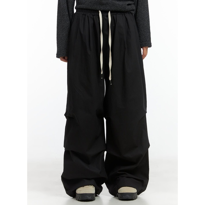 Men’s Pintuck Banded Cotton Pants CL429 Black M/L