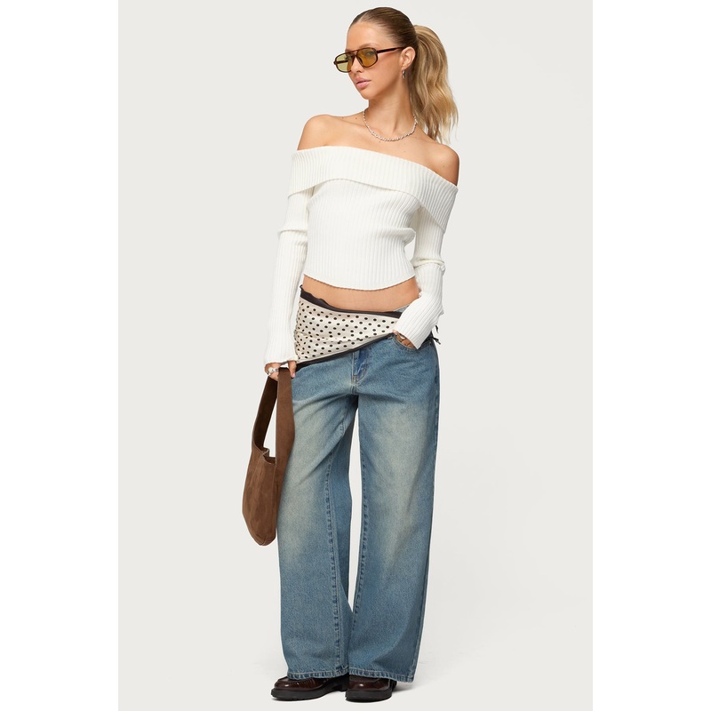 Petite Magda Low Rise Acid Wash Jeans BLUE-VINTAGE-WASHED XS