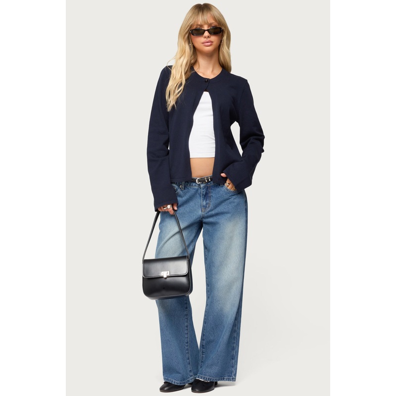 Petite Magda Low Rise Acid Wash Jeans BLUE-WASHED XS