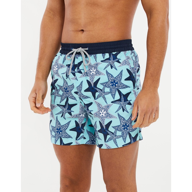 Blue Starfish Print Swim Shorts Blue S
